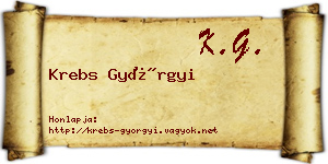 Krebs Györgyi névjegykártya