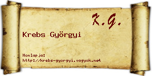 Krebs Györgyi névjegykártya